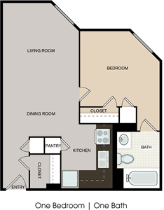 One Bedroom / One Bath - 528 Sq.ft*
